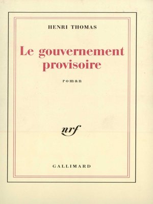 cover image of Le gouvernement provisoire